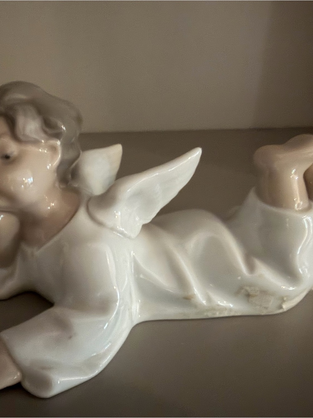 Lladro White Ceramic Angel Figurine Home Accent